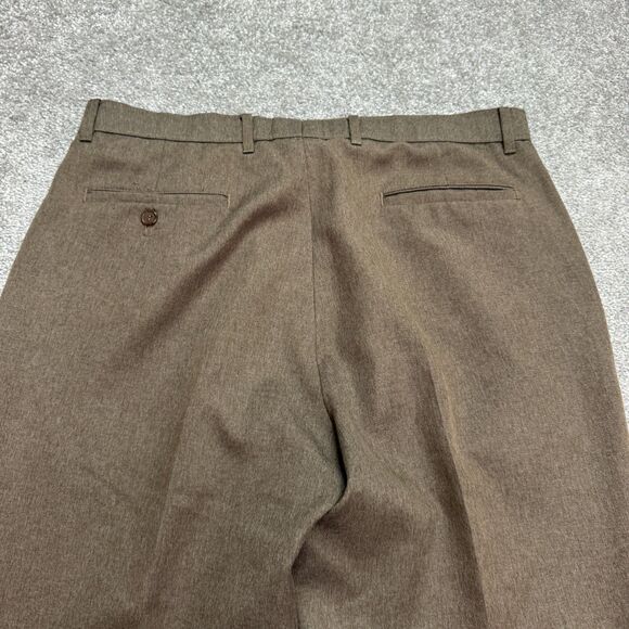 Levi's Action Slacks Vintage 80s Dress Pants Mens 36x29 Brown Flat Front Trouser - Picture 3 of 16